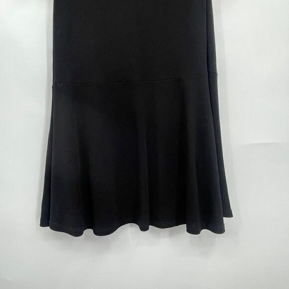 Ralph Lauren Black Label Black Stretch Square Neck 3/4 Sleeve Midi Dress Size 10 - Picture 9 of 9